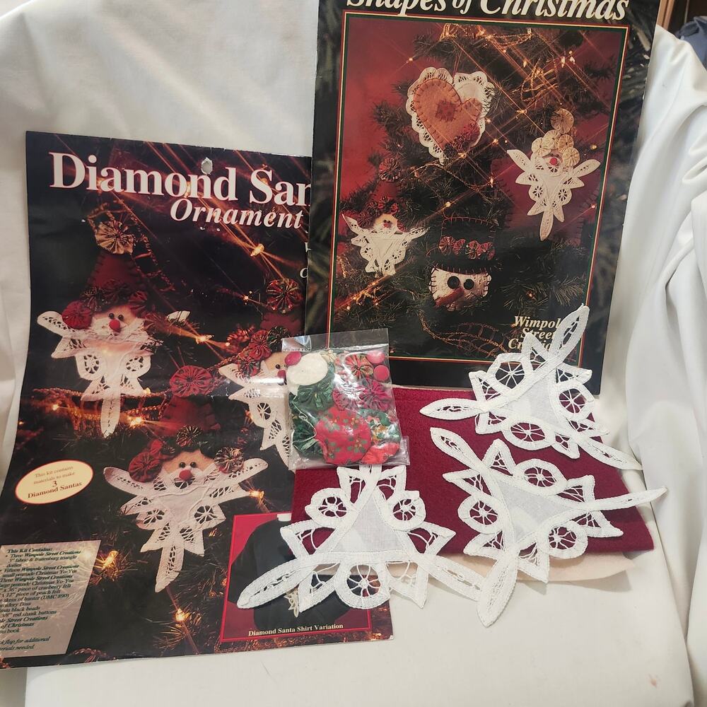 Diamond Santa Ornament Kit Battenburg Lace Chart Book LB